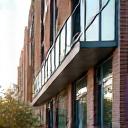 Modern apartment building facade