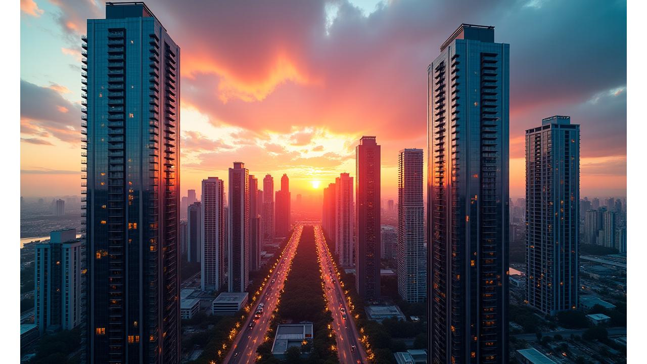 Modern Australian cityscape at sunrise, symbolizing growth and investment opportunity in build-to-rent sector