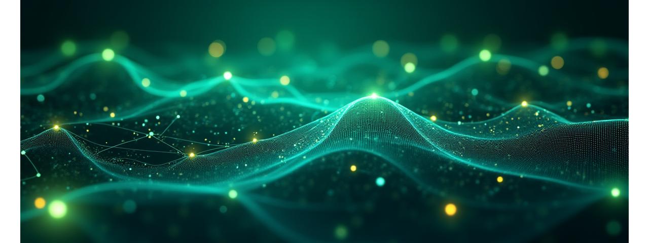 Abstract illustration of data points flowing securely through a digital network, representing responsible data collection.