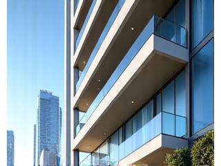 Modern apartment building facade