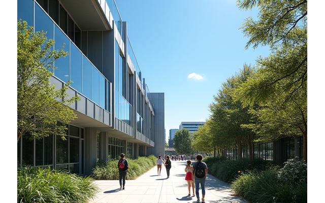 Modern university campus building in Brisbane, signifying growth and future expansion