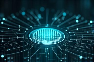 Abstract depiction of digital security protecting legal documents